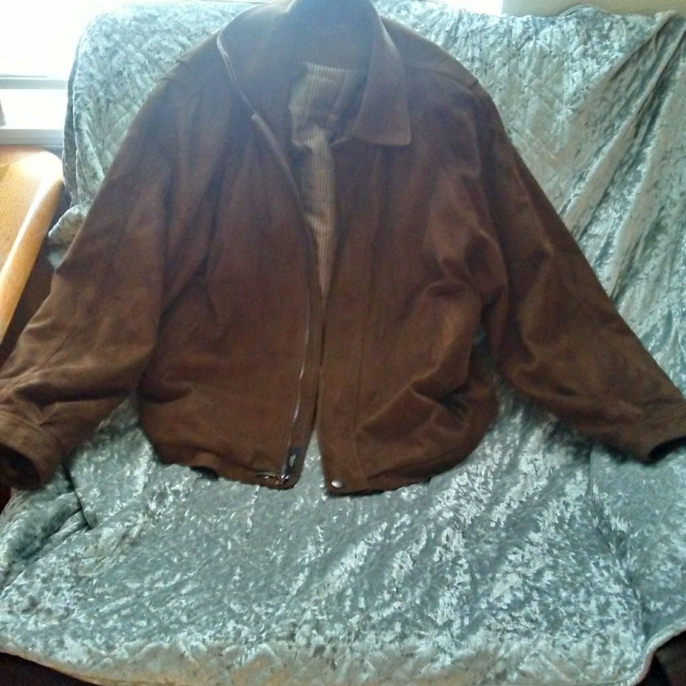 Suede leather coat